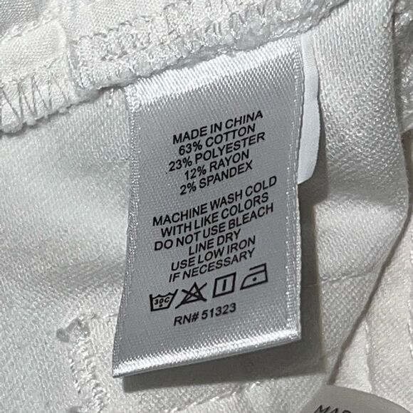 NWT 1 State White High Rise Skinny Fray Tulip Hem Crop Sz Womens 28 - Picture 9 of 11